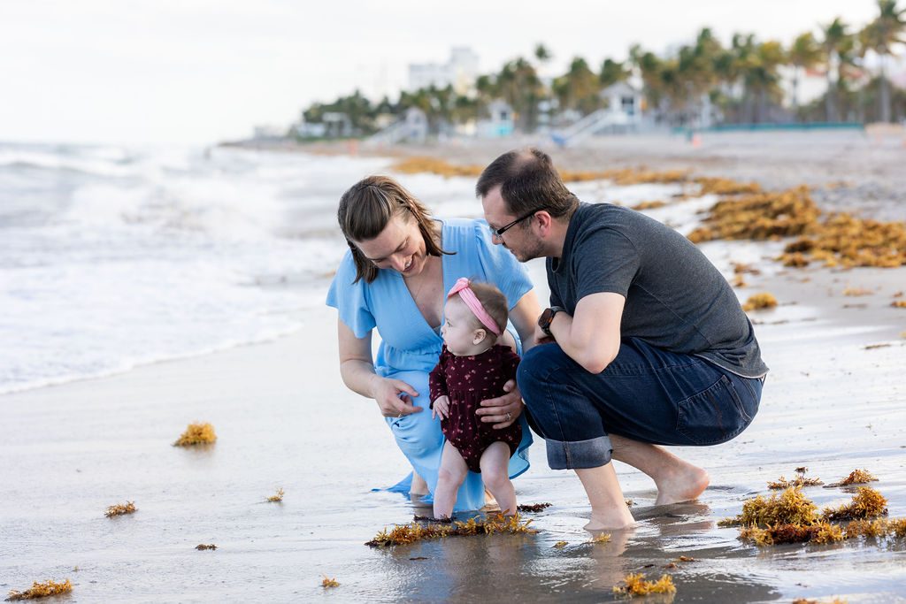 Annie Harton Kassell with her family at the beach